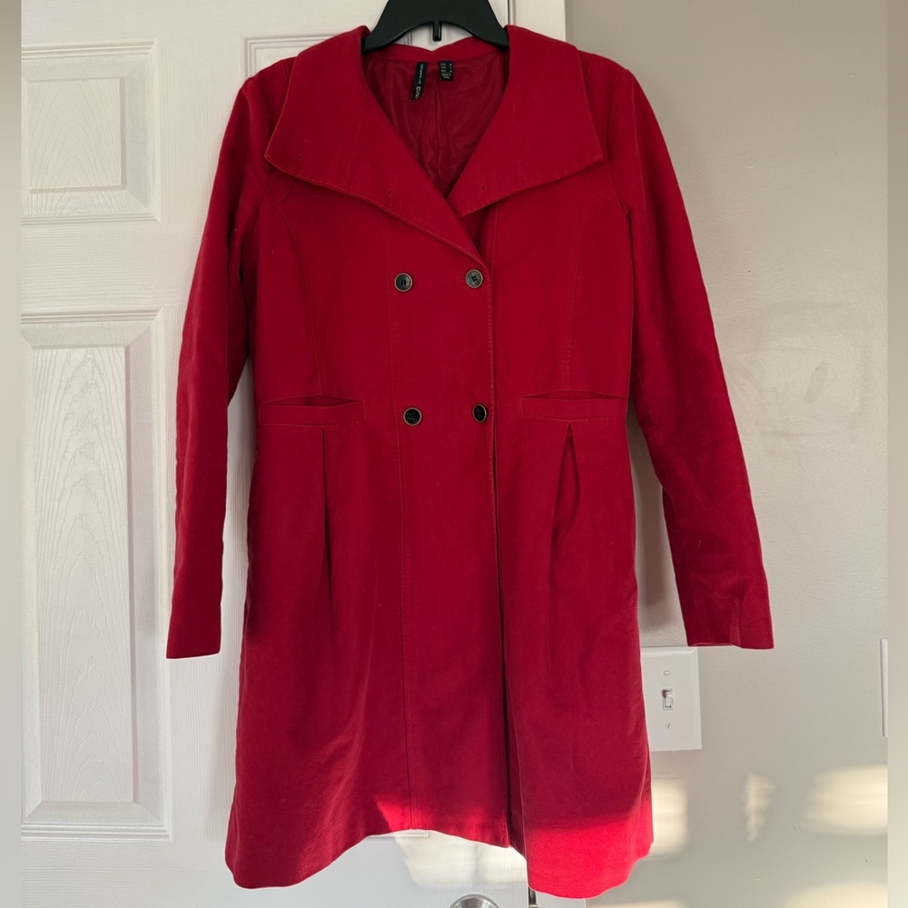 Mango Mng Red Long Winter Coat